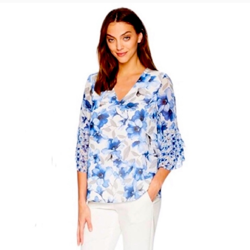EUC Calvin Klein Floral Blouse
